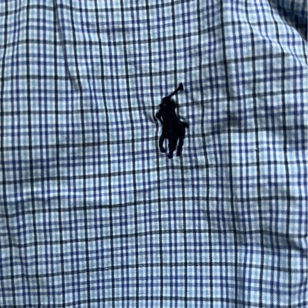 Ralph Lauren Boys Blue Plaid Long Sleeve Preppy Casual Button Down Shirt Size 8